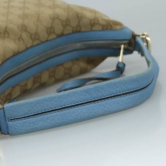 GUCCI GG Canvas Shoulder Bag 2way Navy Gold Light blue 326514 Auth 111050 - Picture 7 of 16